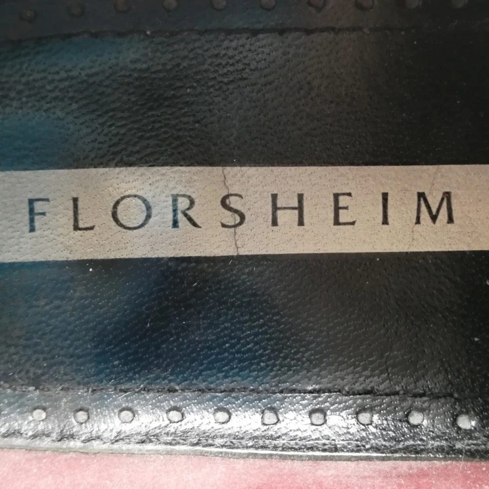 Florsheim Mens Oxford Shoes Brown Leather Lace Up Almond Toe Block Heel 12